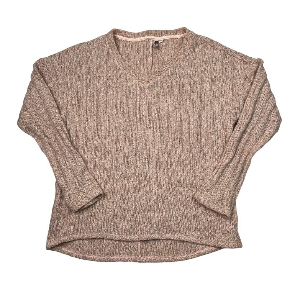 Kut from the Kloth V-Neck Ribbed Knit Pullover Sweater Pink Womens Size Large